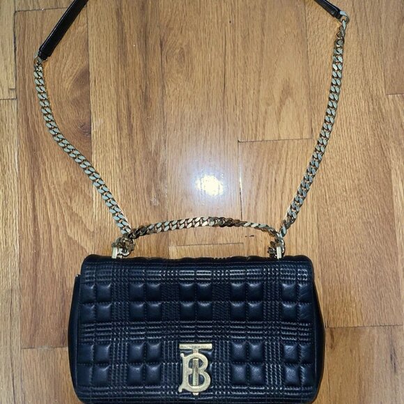 BURBERRY - Quilted Black Leather LOLA Shoulder Bag - Picture 1 of 3